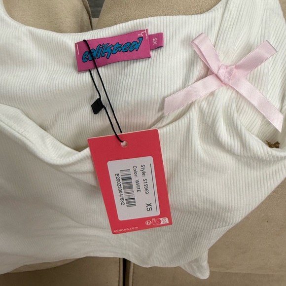 White Ribbed Tank Top - Picture 2 of 3